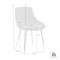 Armen Living Heidi Blue Velvet Dining Accent Chair with Gold Metal Legs LCHESIGLDBLU - alternate 2